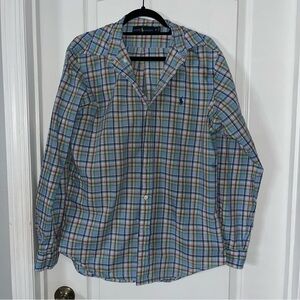 Ralph Lauren Blue and Green Plaid Button Down Shirt
